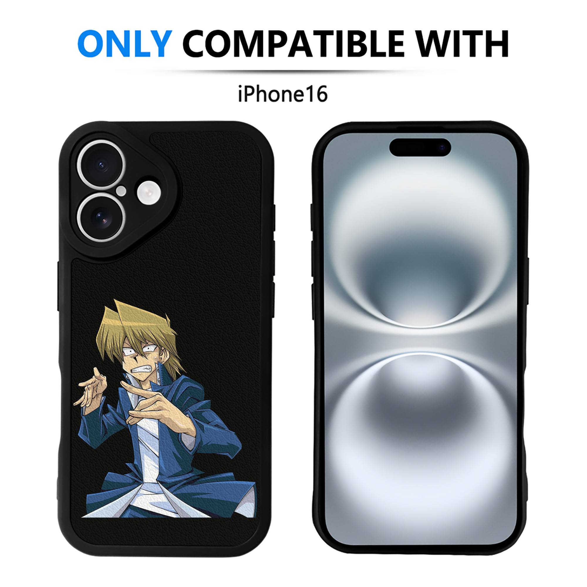 （画像用） 遊☆戯☆王 Yu-Gi-Oh! 【iPhone 16シリーズ対応】シリコンスマホケース（レザー調） 材質：シリコン